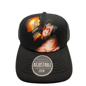 Chainsaw Man Denji Adjustable Trucker Hat Bioworld Crunchy Roll NWT